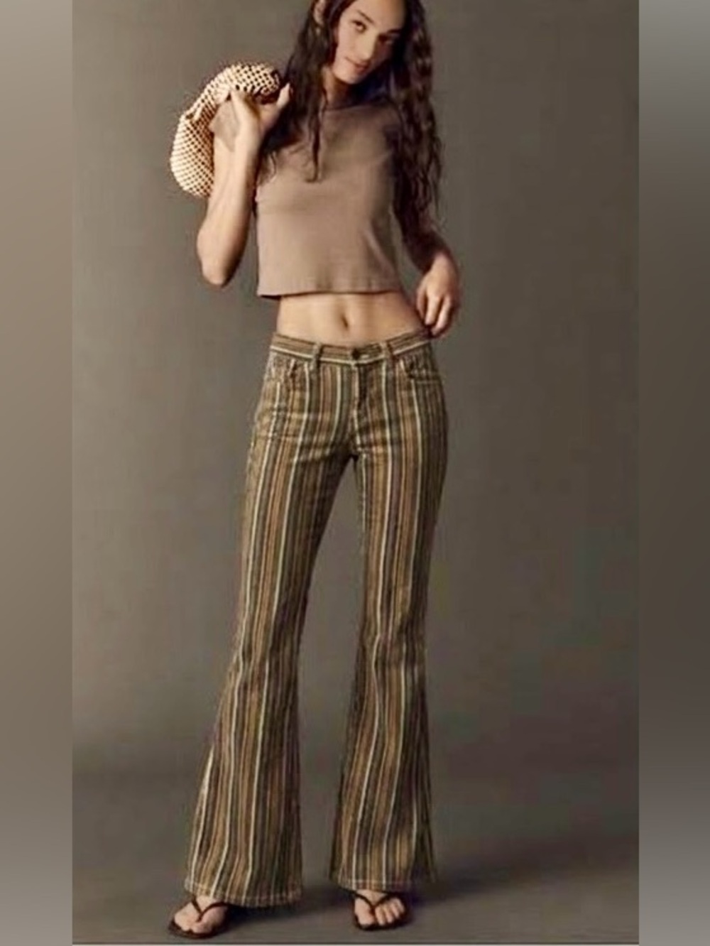 Y2K 90s Vintage Striped Flare Jeans by Juicy Coutour - Size 26